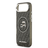 Apple iPhone 17 Air Kılıf Karl Lagerfeld Orjinal Lisanslı Parlayan Simli Karl & Choupette Heads Kapak
