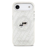 Apple iPhone 17 Air Kılıf Karl Lagerfeld Orjinal Lisanslı Parlayan Simli Karl & Choupette Heads Kapak