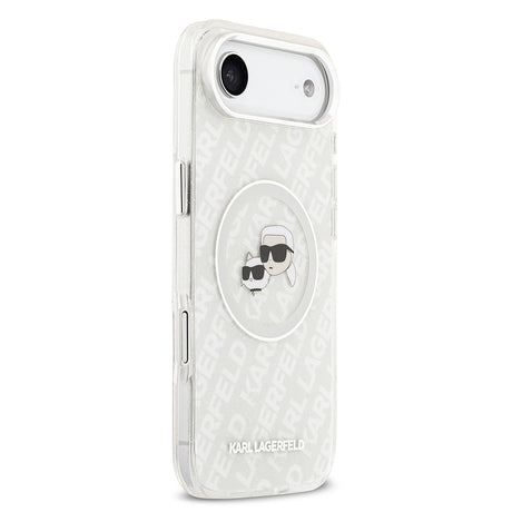 Apple iPhone 17 Air Kılıf Karl Lagerfeld Orjinal Lisanslı Parlayan Simli Karl & Choupette Heads Kapak