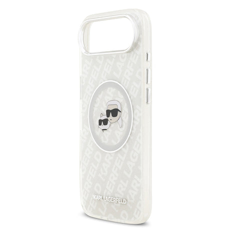 Apple iPhone 17 Air Kılıf Karl Lagerfeld Orjinal Lisanslı Parlayan Simli Karl & Choupette Heads Kapak