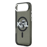 Apple iPhone 17 Air Kılıf Karl Lagerfeld Orjinal Lisanslı Parlayan Simli Karl & Choupette Sketch Logo Kapak