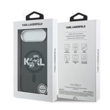 Apple iPhone 17 Air Kılıf Karl Lagerfeld Orjinal Lisanslı Parlayan Simli Karl & Choupette Sketch Logo Kapak