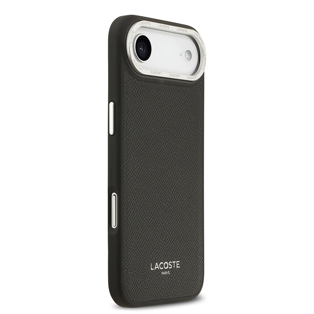 Apple iPhone 17 Air Kılıf Lacoste Orjinal Lisanslı M-safe Şarj Özellikli Champs Elysees PU Deri Tasarımlı Kapak