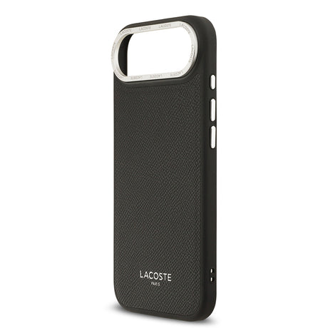 Apple iPhone 17 Air Kılıf Lacoste Orjinal Lisanslı M-safe Şarj Özellikli Champs Elysees PU Deri Tasarımlı Kapak