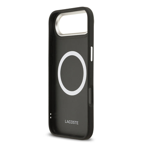 Apple iPhone 17 Air Kılıf Lacoste Orjinal Lisanslı M-safe Şarj Özellikli Champs Elysees PU Deri Tasarımlı Kapak