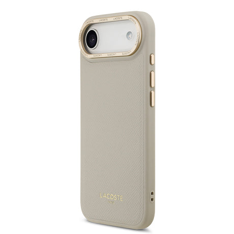 Apple iPhone 17 Air Kılıf Lacoste Orjinal Lisanslı M-safe Şarj Özellikli Champs Elysees PU Deri Tasarımlı Kapak