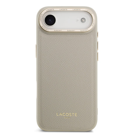 Apple iPhone 17 Air Kılıf Lacoste Orjinal Lisanslı M-safe Şarj Özellikli Champs Elysees PU Deri Tasarımlı Kapak