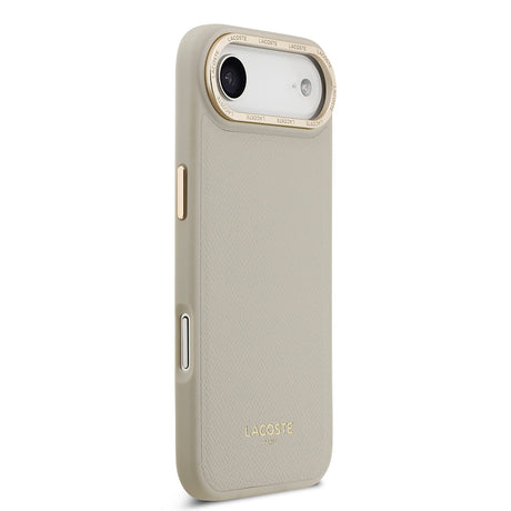 Apple iPhone 17 Air Kılıf Lacoste Orjinal Lisanslı M-safe Şarj Özellikli Champs Elysees PU Deri Tasarımlı Kapak