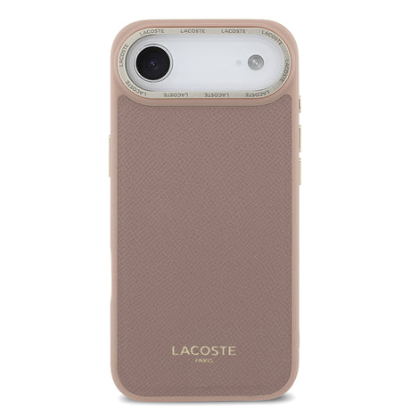 Apple iPhone 17 Air Kılıf Lacoste Orjinal Lisanslı M-safe Şarj Özellikli Champs Elysees PU Deri Tasarımlı Kapak