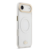 Apple iPhone 17 Air Kılıf Lacoste Orjinal Lisanslı M-safe Şarj Özellikli Gold Timsah Logolu Buzlu Kapak