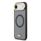 Apple iPhone 17 Air Kılıf Lacoste Orjinal Lisanslı M-safe Şarj Özellikli Gold Timsah Logolu Buzlu Kapak