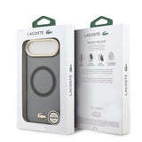 Apple iPhone 17 Air Kılıf Lacoste Orjinal Lisanslı M-safe Şarj Özellikli Gold Timsah Logolu Buzlu Kapak