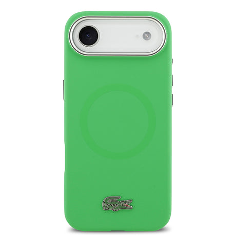 Apple iPhone 17 Air Kılıf Lacoste Orjinal Lisanslı M-safe Şarj Özellikli İkonik Logolu Metal Kamera Çerçeveli Silikon Kapak