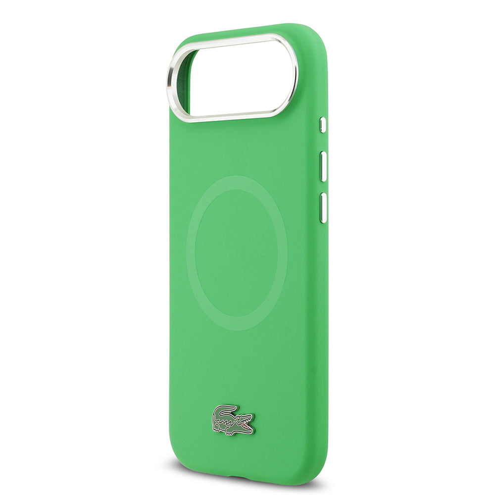 Apple iPhone 17 Air Kılıf Lacoste Orjinal Lisanslı M-safe Şarj Özellikli İkonik Logolu Metal Kamera Çerçeveli Silikon Kapak