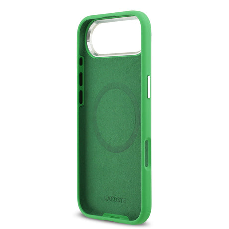 Apple iPhone 17 Air Kılıf Lacoste Orjinal Lisanslı M-safe Şarj Özellikli İkonik Logolu Metal Kamera Çerçeveli Silikon Kapak