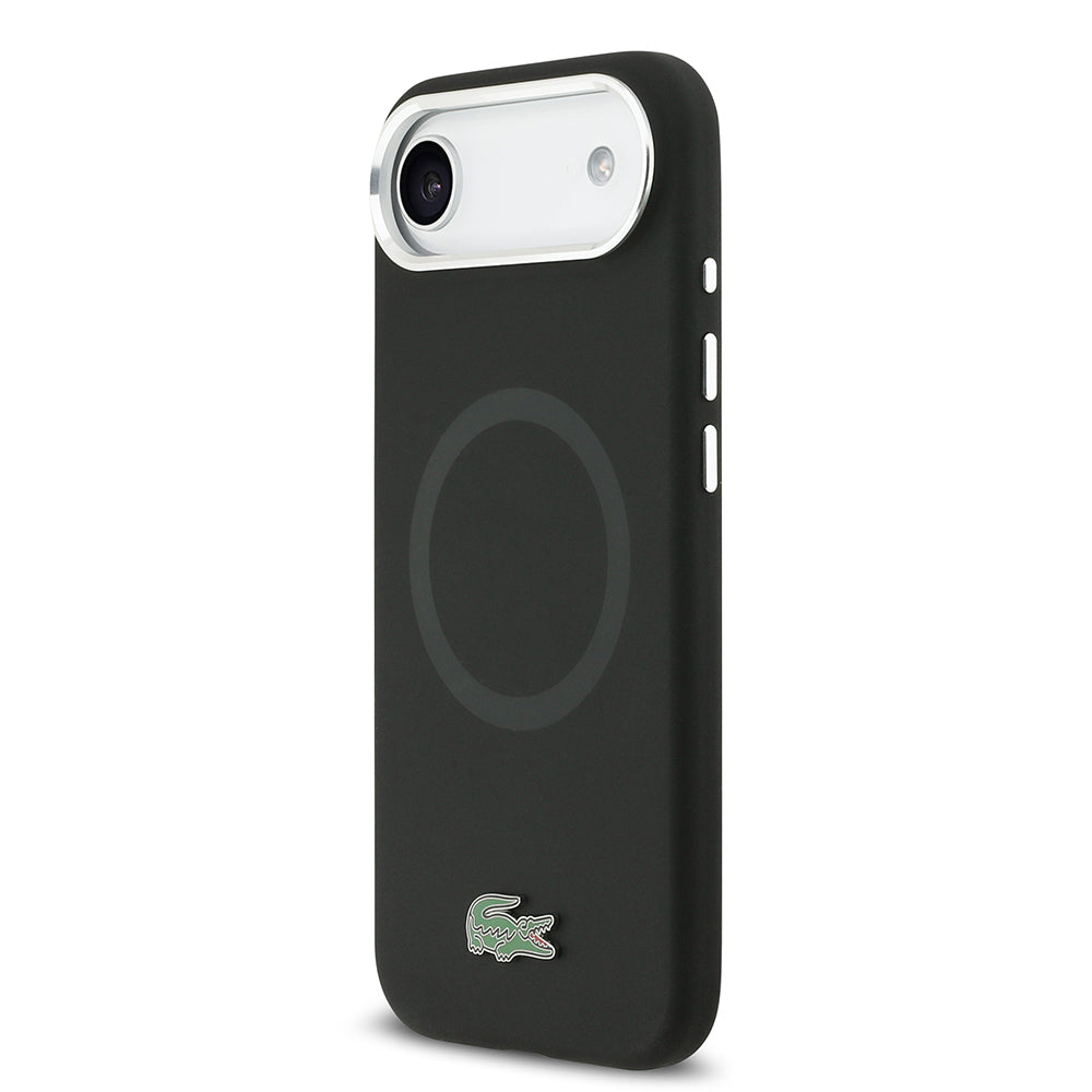Apple iPhone 17 Air Kılıf Lacoste Orjinal Lisanslı M-safe Şarj Özellikli İkonik Logolu Metal Kamera Çerçeveli Silikon Kapak