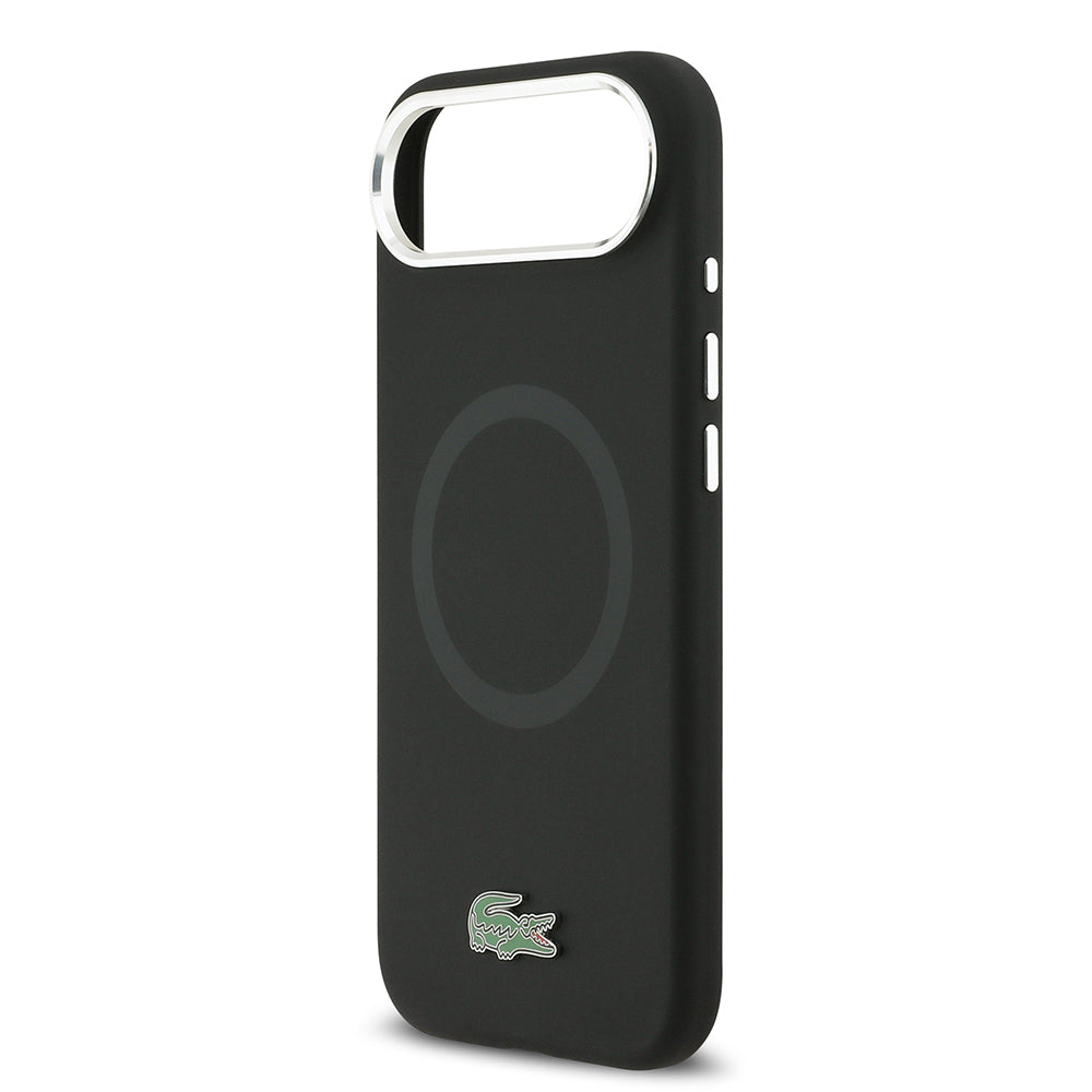 Apple iPhone 17 Air Kılıf Lacoste Orjinal Lisanslı M-safe Şarj Özellikli İkonik Logolu Metal Kamera Çerçeveli Silikon Kapak