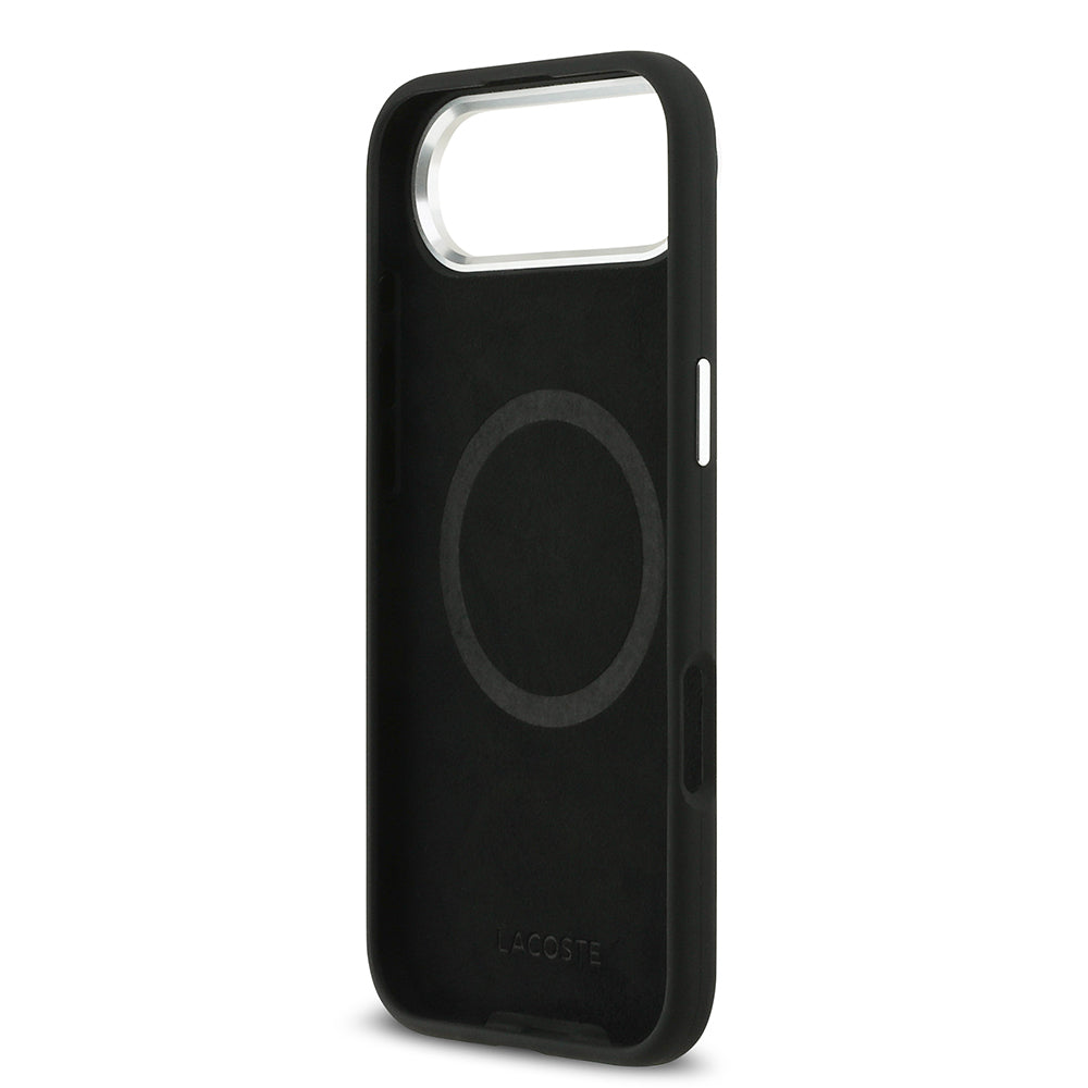 Apple iPhone 17 Air Kılıf Lacoste Orjinal Lisanslı M-safe Şarj Özellikli İkonik Logolu Metal Kamera Çerçeveli Silikon Kapak