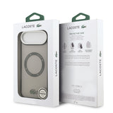 Apple iPhone 17 Air Kılıf Lacoste Orjinal Lisanslı M-safe Şarj Özellikli İkonik Timsah Logolu Buzlu Kapak