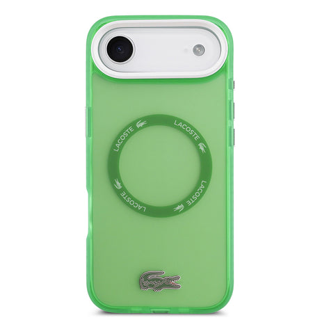 Apple iPhone 17 Air Kılıf Lacoste Orjinal Lisanslı M-safe Şarj Özellikli İkonik Timsah Logolu Buzlu Kapak