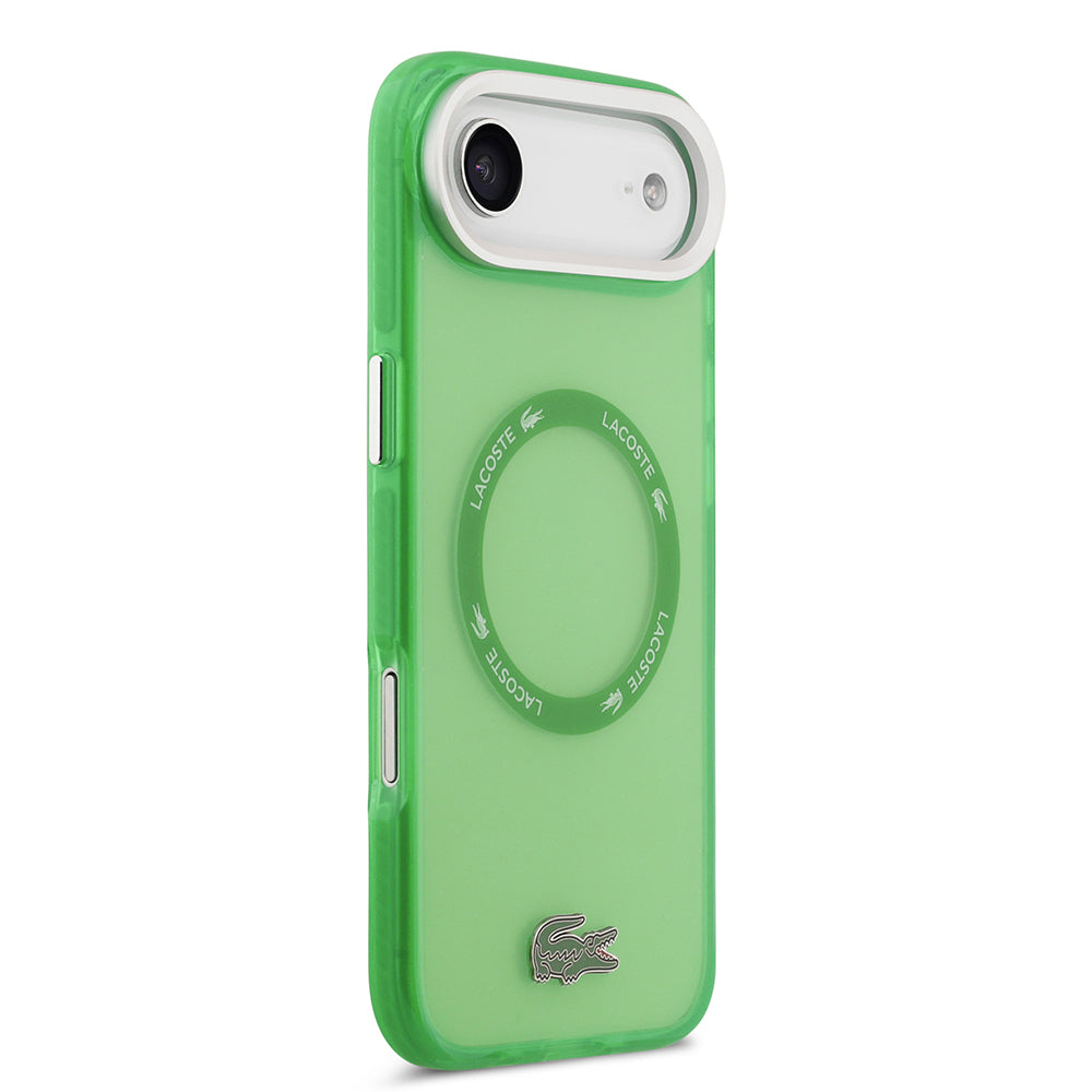 Apple iPhone 17 Air Kılıf Lacoste Orjinal Lisanslı M-safe Şarj Özellikli İkonik Timsah Logolu Buzlu Kapak