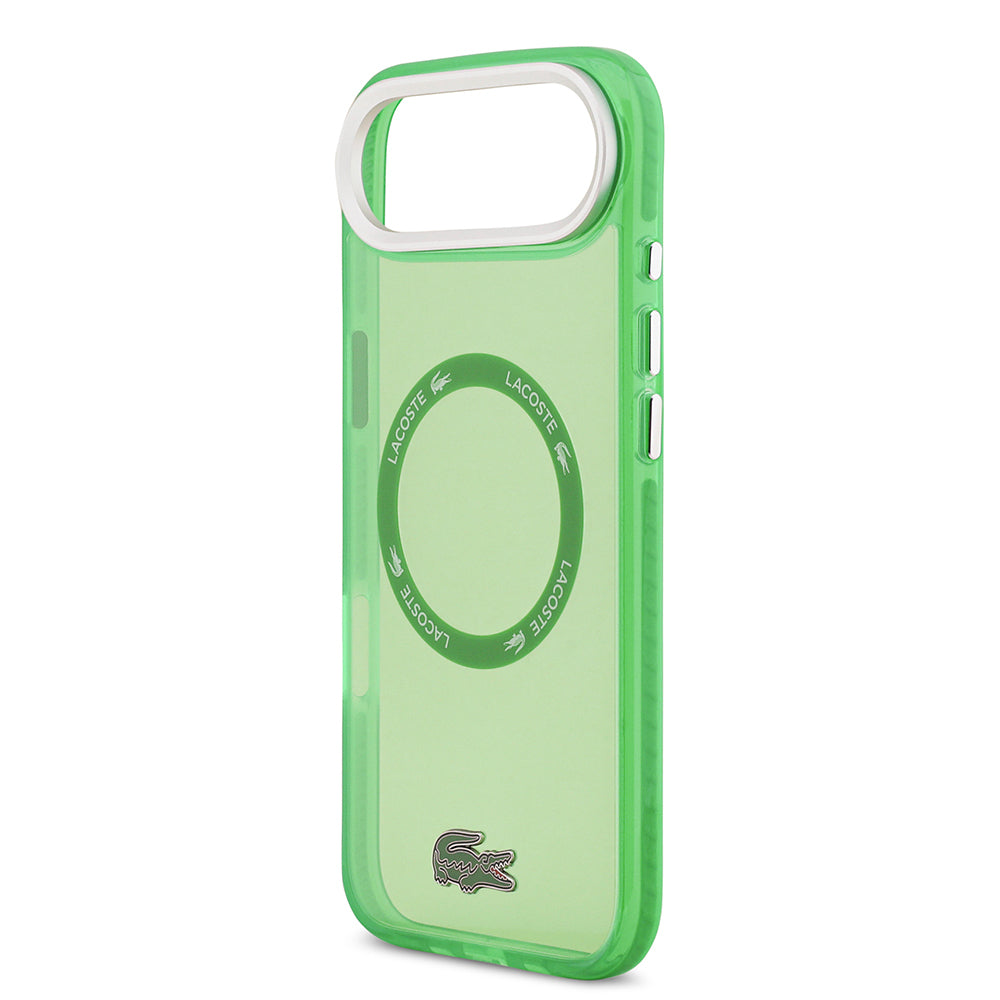 Apple iPhone 17 Air Kılıf Lacoste Orjinal Lisanslı M-safe Şarj Özellikli İkonik Timsah Logolu Buzlu Kapak