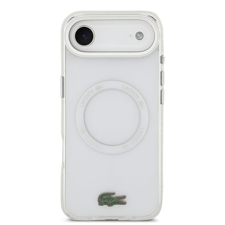 Apple iPhone 17 Air Kılıf Lacoste Orjinal Lisanslı M-safe Şarj Özellikli İkonik Timsah Logolu Buzlu Kapak