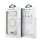 Apple iPhone 17 Air Kılıf Lacoste Orjinal Lisanslı M-safe Şarj Özellikli İkonik Timsah Logolu Buzlu Kapak