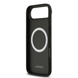 Apple iPhone 17 Air Kılıf Lacoste Orjinal Lisanslı M-safe Şarj Özellikli PU Deri Tasarımlı Karışık Monogram Desenli Kapak