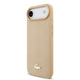 Apple iPhone 17 Air Kılıf Lacoste Orjinal Lisanslı M-safe Şarj Özellikli PU Deri Tasarımlı Karışık Monogram Desenli Kapak