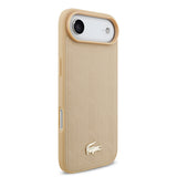 Apple iPhone 17 Air Kılıf Lacoste Orjinal Lisanslı M-safe Şarj Özellikli PU Deri Tasarımlı Karışık Monogram Desenli Kapak