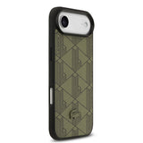 Apple iPhone 17 Air Kılıf Lacoste Orjinal Lisanslı M-safe Şarj Özellikli PU Deri Tasarımlı Kartlıklı Karışık Monogram Desenli Kapak