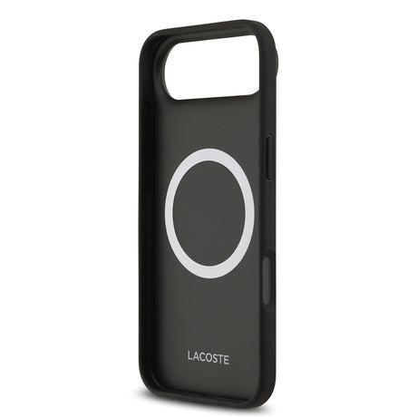 Apple iPhone 17 Air Kılıf Lacoste Orjinal Lisanslı M-safe Şarj Özellikli PU Deri Tasarımlı Kartlıklı Karışık Monogram Desenli Kapak