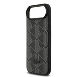 Apple iPhone 17 Air Kılıf Lacoste Orjinal Lisanslı M-safe Şarj Özellikli PU Deri Tasarımlı Kartlıklı Karışık Monogram Desenli Kapak
