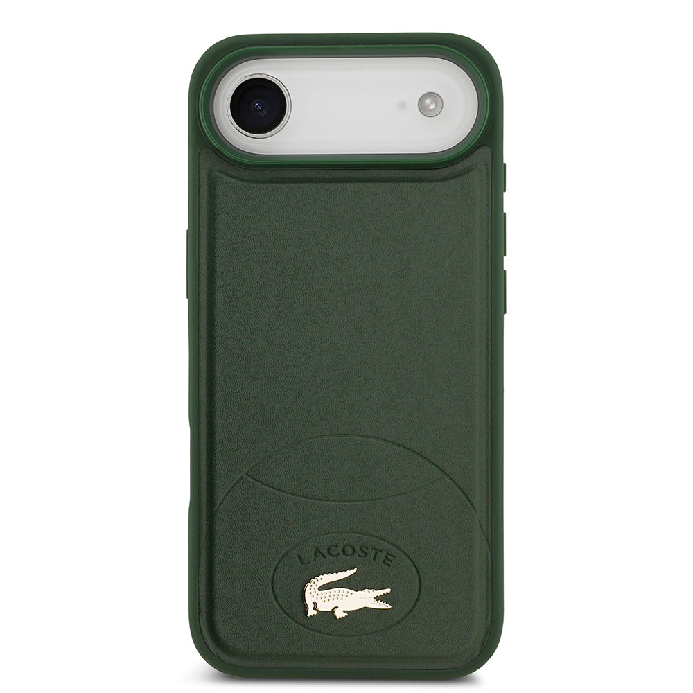 Apple iPhone 17 Air Kılıf Lacoste Orjinal Lisanslı M-safe Şarj Özellikli PU Deri Tasarımlı Metal Logolu Kapak