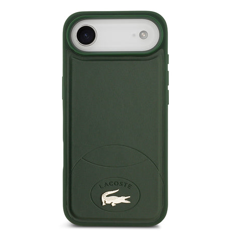 Apple iPhone 17 Air Kılıf Lacoste Orjinal Lisanslı M-safe Şarj Özellikli PU Deri Tasarımlı Metal Logolu Kapak