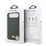 Apple iPhone 17 Air Kılıf Lacoste Orjinal Lisanslı M-safe Şarj Özellikli PU Deri Tasarımlı Metal Logolu Kapak