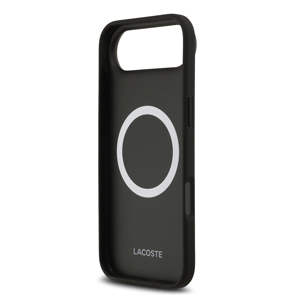Apple iPhone 17 Air Kılıf Lacoste Orjinal Lisanslı M-safe Şarj Özellikli PU Deri Tasarımlı Metal Logolu Kapak