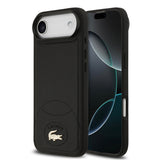 Apple iPhone 17 Air Kılıf Lacoste Orjinal Lisanslı M-safe Şarj Özellikli PU Deri Tasarımlı Metal Logolu Kapak