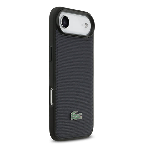 Apple iPhone 17 Air Kılıf Lacoste Orjinal Lisanslı M-safe Şarj Özellikli PU Pike Desenli Metal Logolu Kartlıklı Kapak