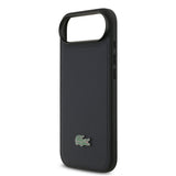 Apple iPhone 17 Air Kılıf Lacoste Orjinal Lisanslı M-safe Şarj Özellikli PU Pike Desenli Metal Logolu Kartlıklı Kapak