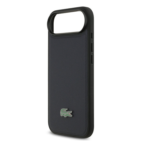 Apple iPhone 17 Air Kılıf Lacoste Orjinal Lisanslı M-safe Şarj Özellikli PU Pike Desenli Metal Logolu Kartlıklı Kapak
