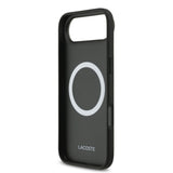 Apple iPhone 17 Air Kılıf Lacoste Orjinal Lisanslı M-safe Şarj Özellikli PU Pike Desenli Metal Logolu Kartlıklı Kapak
