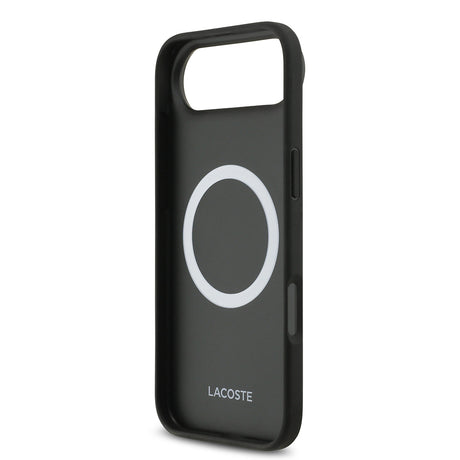 Apple iPhone 17 Air Kılıf Lacoste Orjinal Lisanslı M-safe Şarj Özellikli PU Pike Desenli Metal Logolu Kartlıklı Kapak