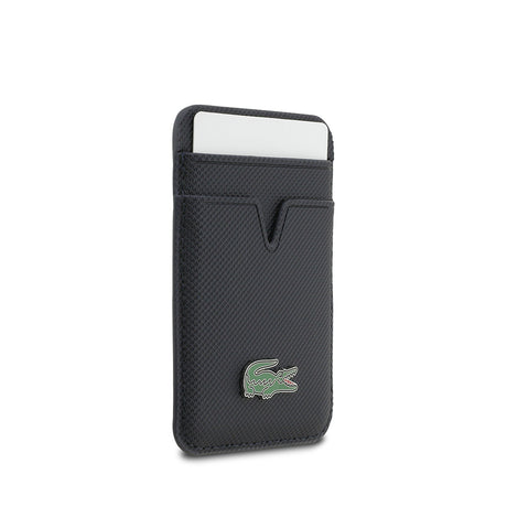 Apple iPhone 17 Air Kılıf Lacoste Orjinal Lisanslı M-safe Şarj Özellikli PU Pike Desenli Metal Logolu Kartlıklı Kapak