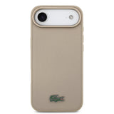 Apple iPhone 17 Air Kılıf Lacoste Orjinal Lisanslı M-safe Şarj Özellikli PU Pike Desenli Metal Logolu Kartlıklı Kapak