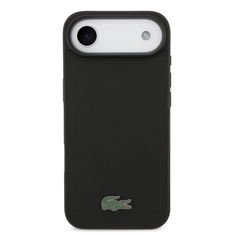 Apple iPhone 17 Air Kılıf Lacoste Orjinal Lisanslı M-safe Şarj Özellikli PU Pike Desenli Metal Logolu Kartlıklı Kapak