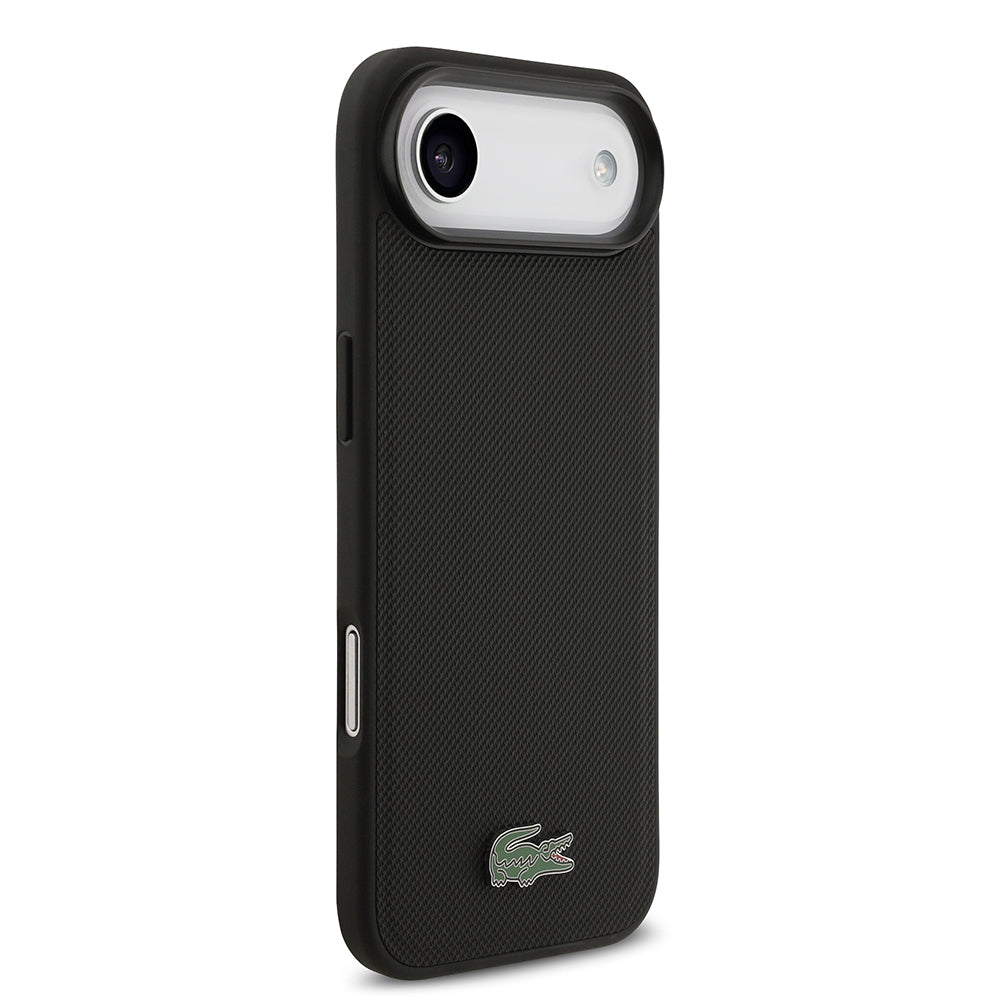 Apple iPhone 17 Air Kılıf Lacoste Orjinal Lisanslı M-safe Şarj Özellikli PU Pike Desenli Metal Logolu Kartlıklı Kapak