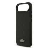 Apple iPhone 17 Air Kılıf Lacoste Orjinal Lisanslı M-safe Şarj Özellikli PU Pike Desenli Metal Logolu Kartlıklı Kapak