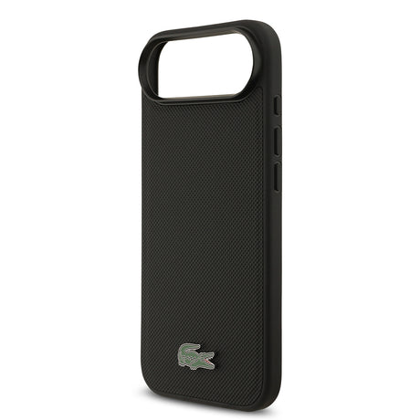 Apple iPhone 17 Air Kılıf Lacoste Orjinal Lisanslı M-safe Şarj Özellikli PU Pike Desenli Metal Logolu Kartlıklı Kapak